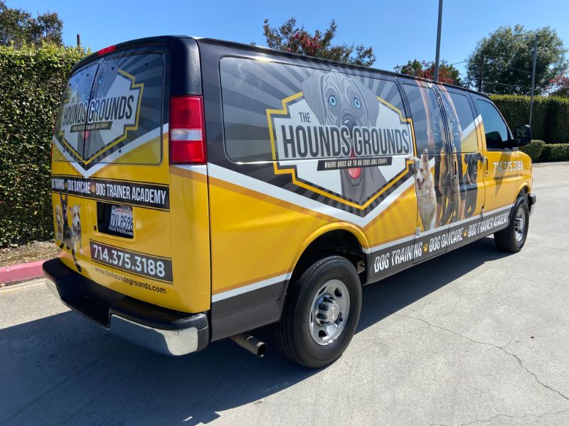 Custom designed van wrap in Huntington Beach CA