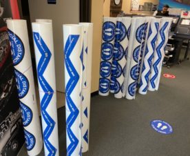 COVID-19 Social Distancing Floor Decals in Santa Fe Springs CA
