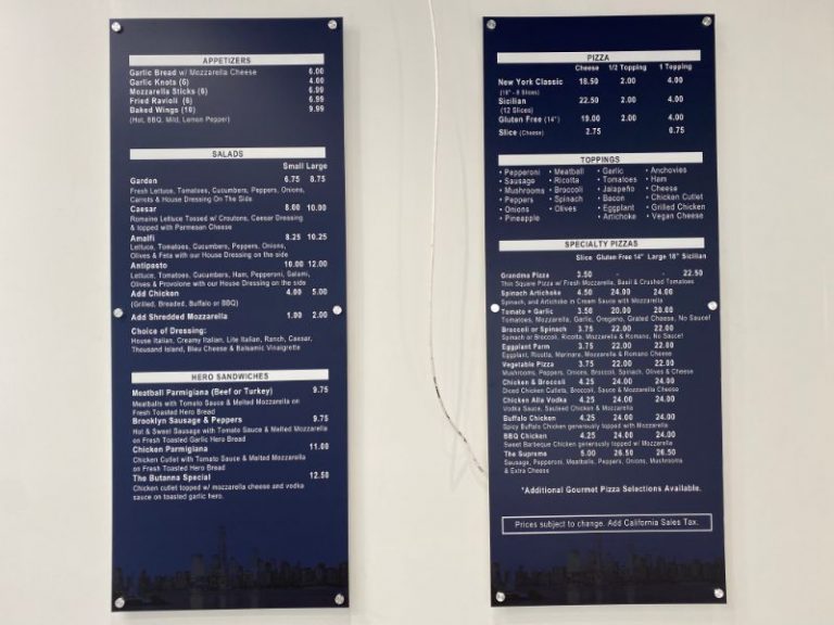 Restaurant Menu Boards in Los Angeles CA