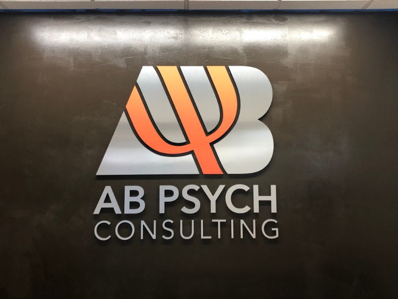 Brushed Metal Logo Wall Sign in Cucamonga CA