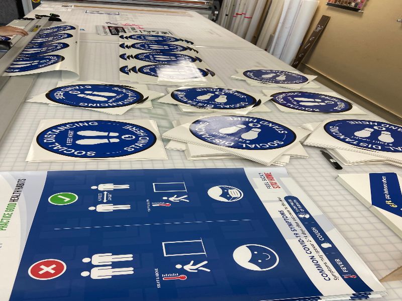 Social Distancing Floor Decals for Schools in Orange County CA