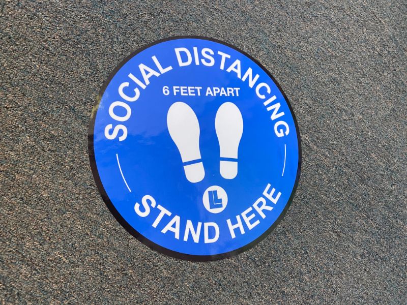 Floor Decals for Social Distancing for Schools in Orange County
