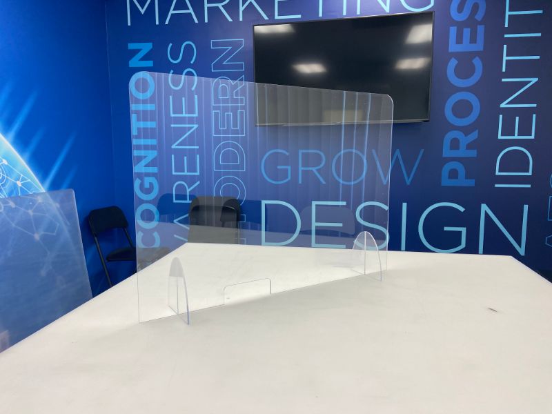 Clear Acrylic Banners for COVID-19 Prevention in Orange County CA