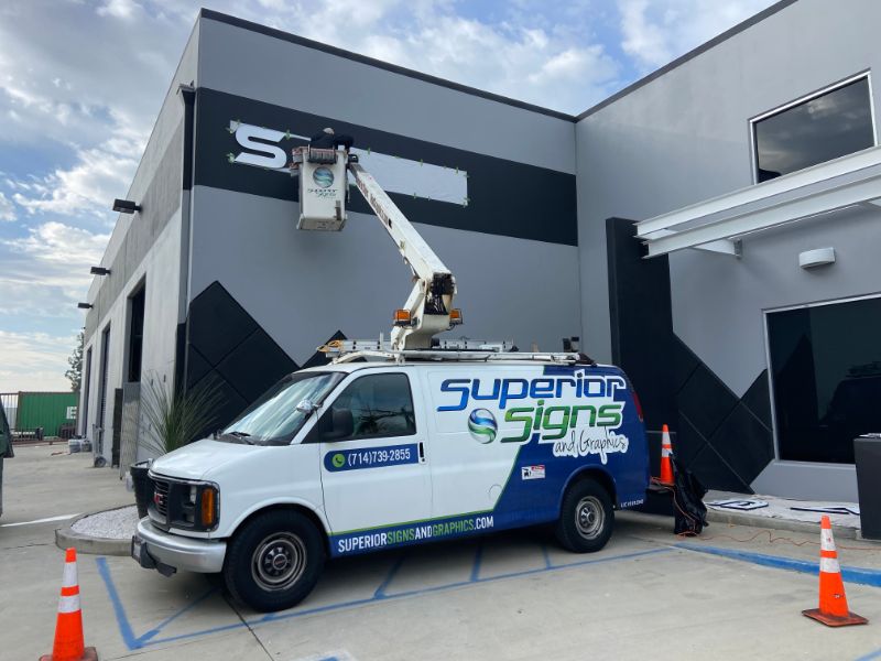 Building Sign installation in Orange County CA