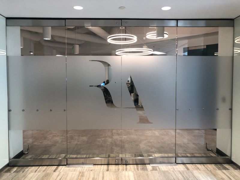 customer designed etched glass graphics in irvine ca
