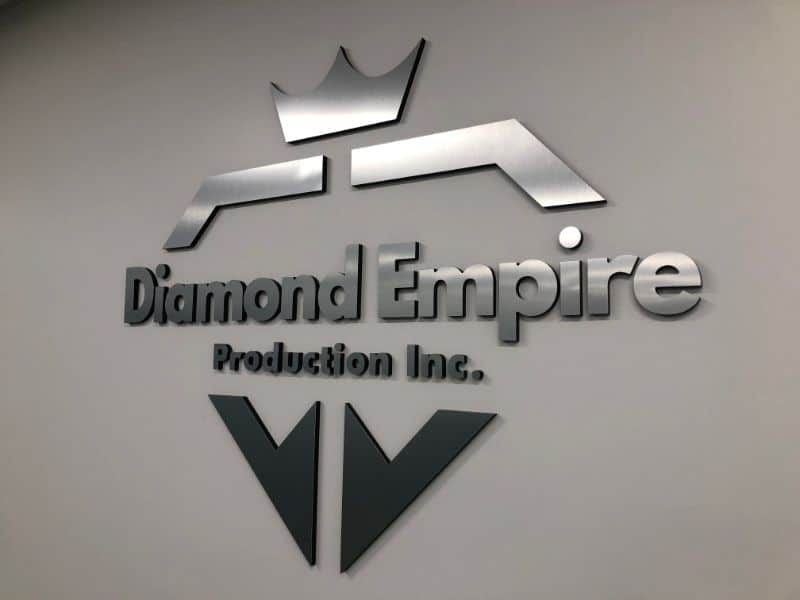 lobby logos with brushed metal face in buena park