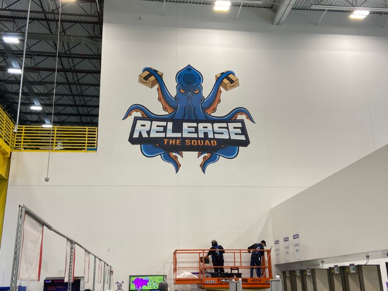giant squid wall decal for amazon in long beach ca