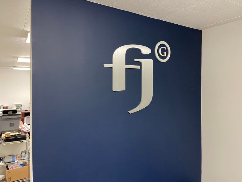 Brushed Aluminum 3D Lobby Logo in Los Angeles CA