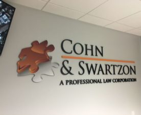 Dimensional letter logo lobby signs in Orange County CA