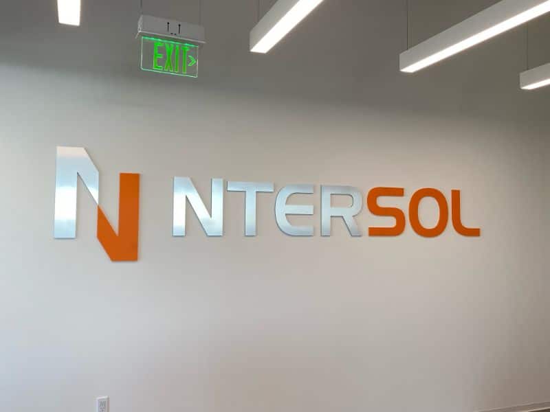 Lobby logo signs for offices in Irvine CA