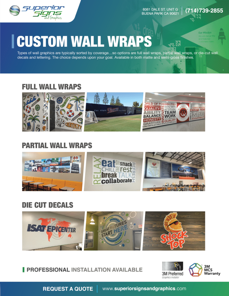 Wall Graphics and Murals for Commercial Spaces in Orange County CA