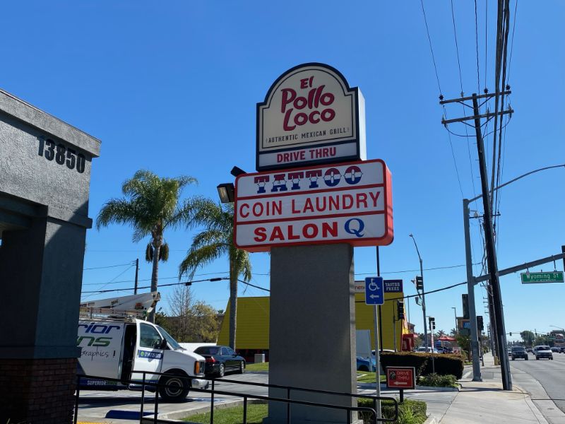 Pylon Sign Refurbishing and LED retrofits in Orange County CA