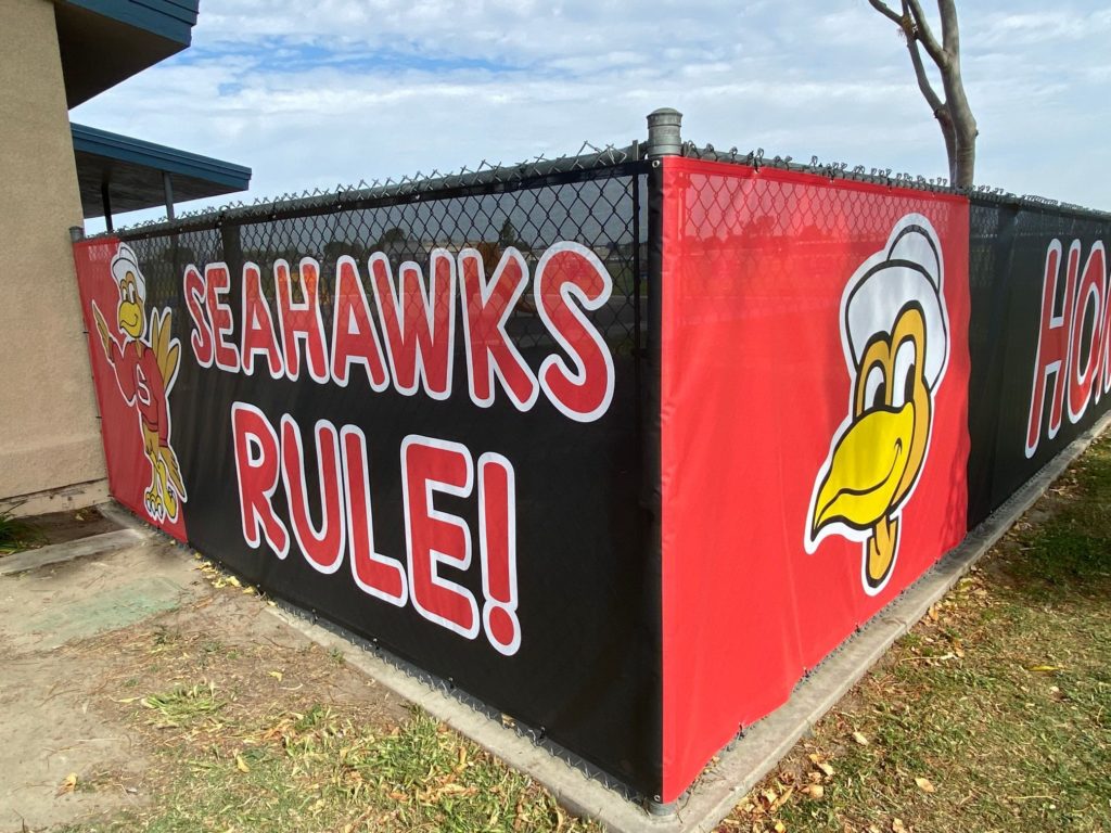 Mesh fence banners for schools in Orange County, CA