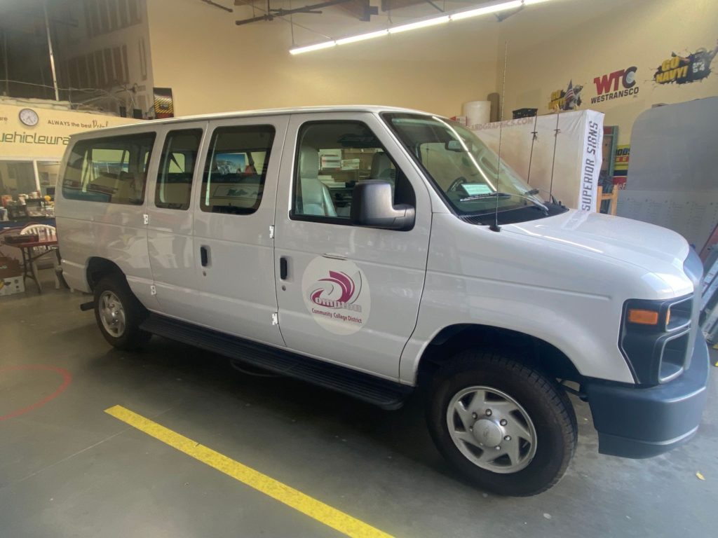compton college passenger van before vinyl wrap