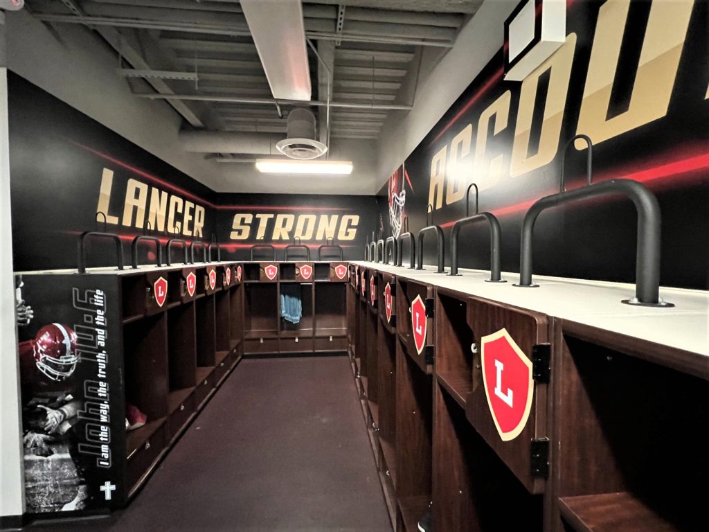 custom football locker room graphics in orange county, ca