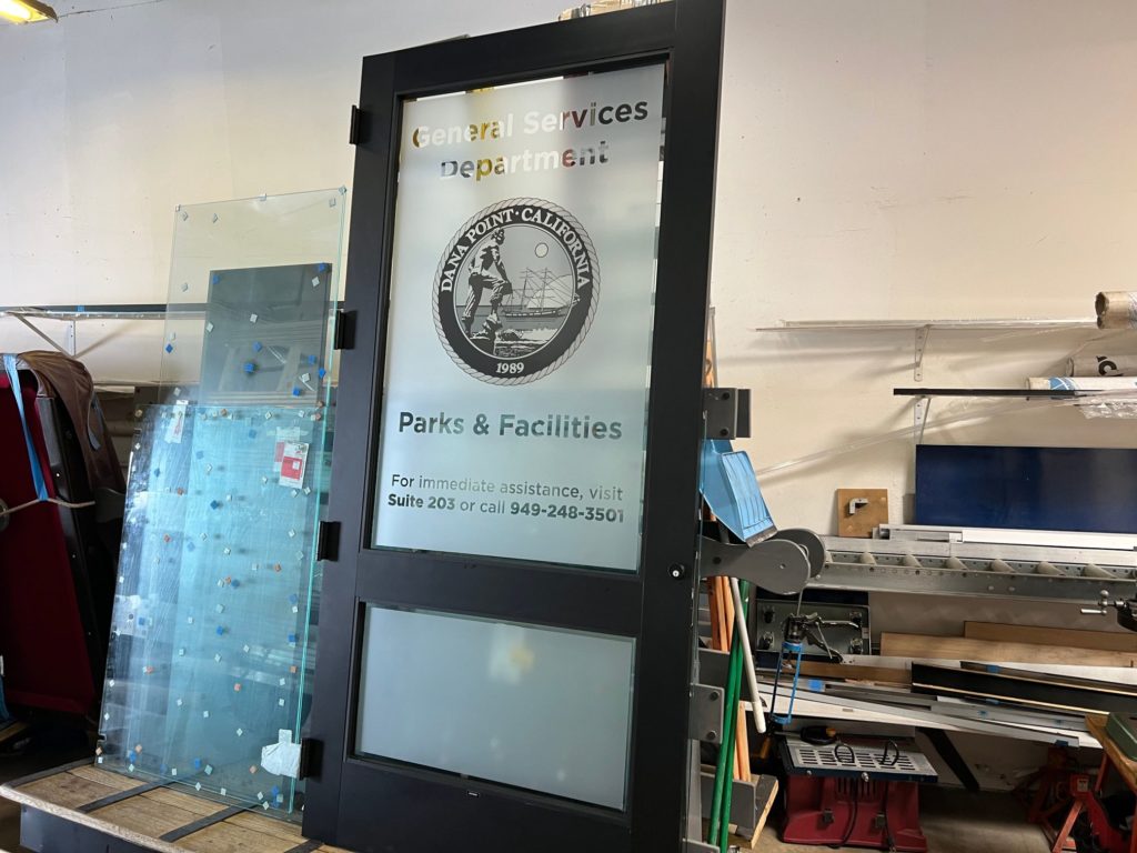 frosted glass graphics for doors in orange county, ca