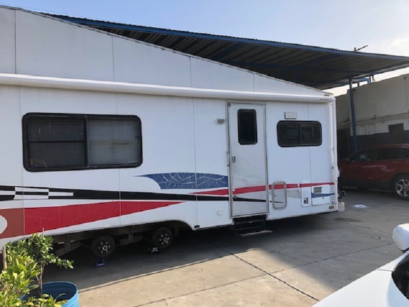 RV trailer before wrap