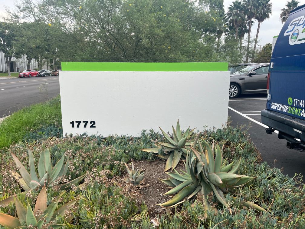 monument sign before lettering install
