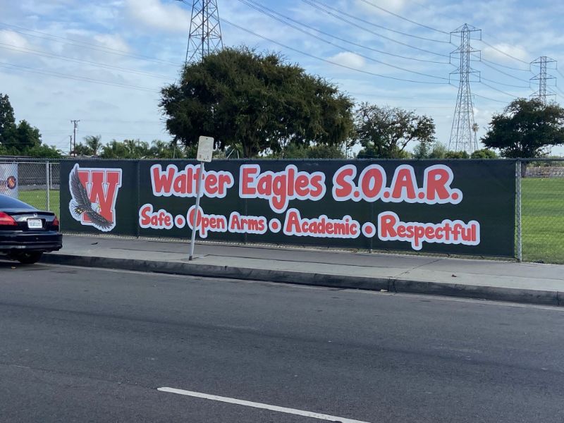 school mesh fence banners in anaheim, ca