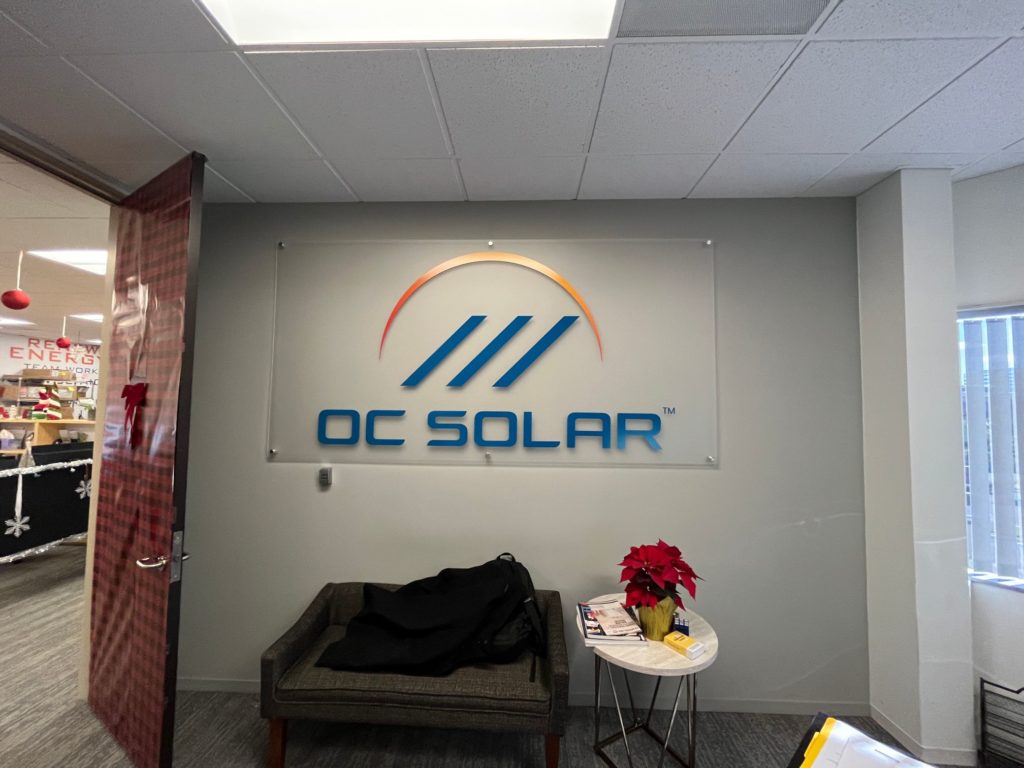 Frosted acrylic lobby signs in irvine, ca