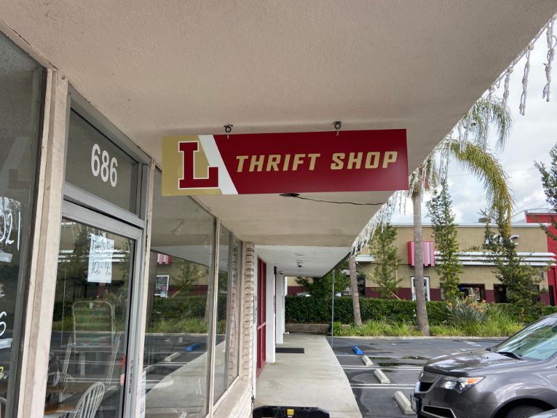 hanging signs in orange, ca