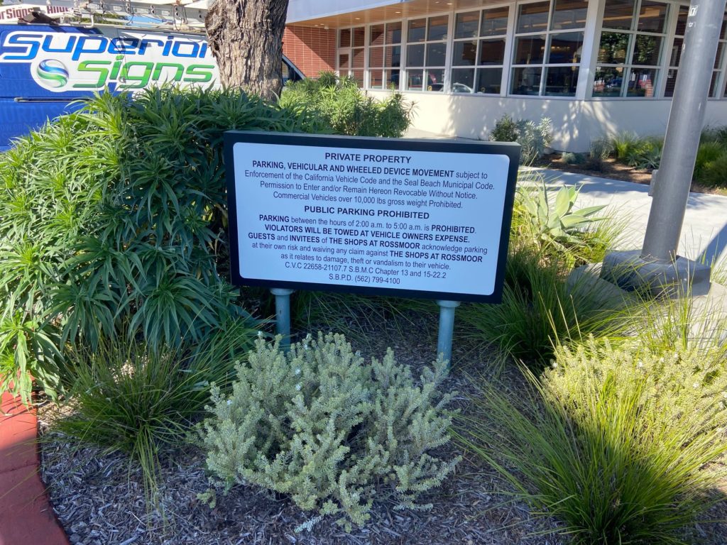 commercial center property signs in long beach, ca