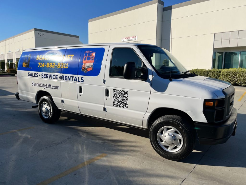 custom designed commercial van graphics in garden grove, ca