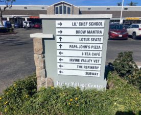 wayfinding sign updates for shopping centers in irvine, ca
