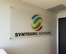 frosted acrylic panels with wall standoffs for offices in los angeles, ca
