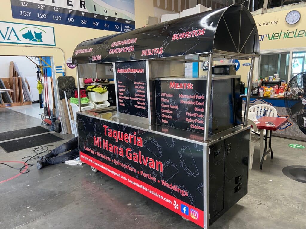 Food cart vinyl wraps in orange county, ca