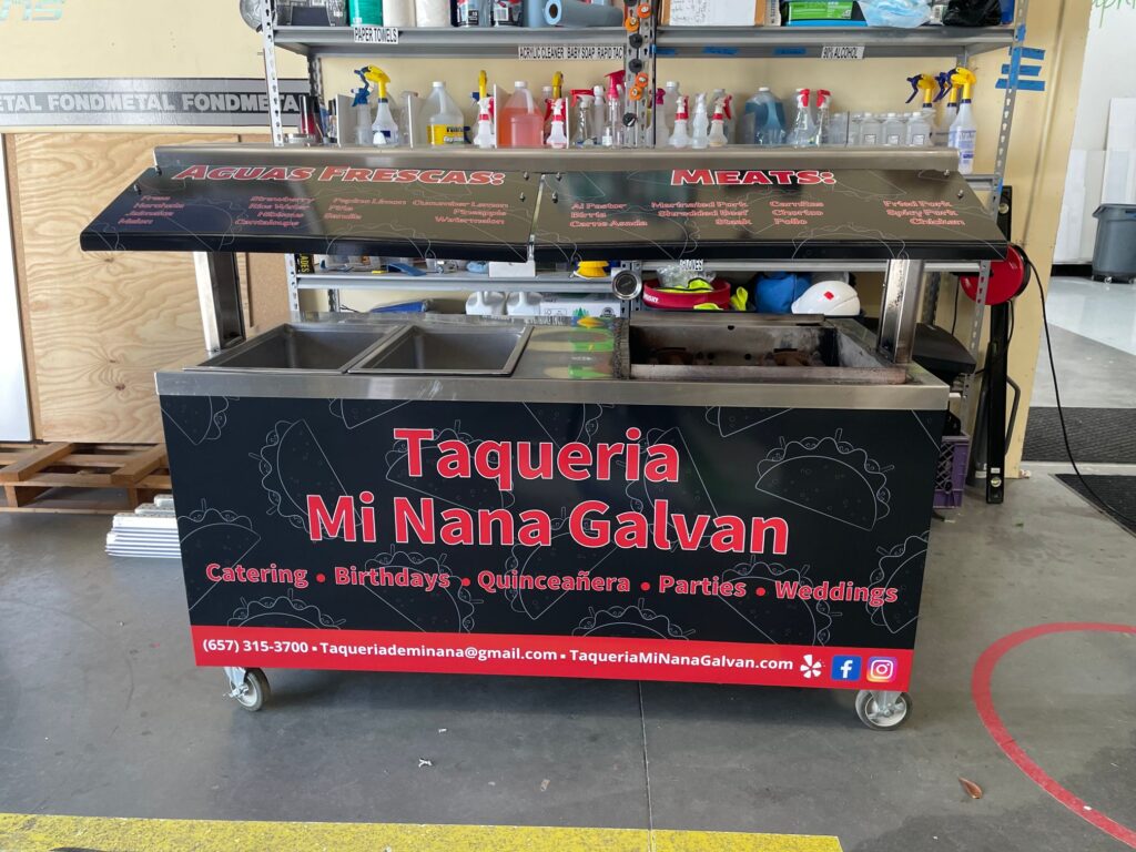 custom designed foot cart graphis in orange county, ca
