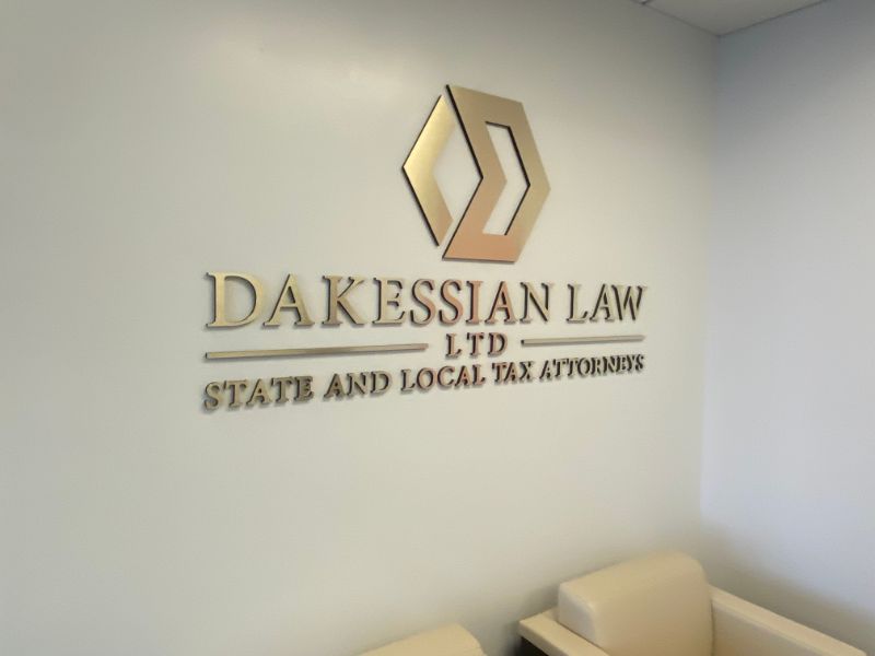 brushed gold metal logo wall signs in los angeles, ca