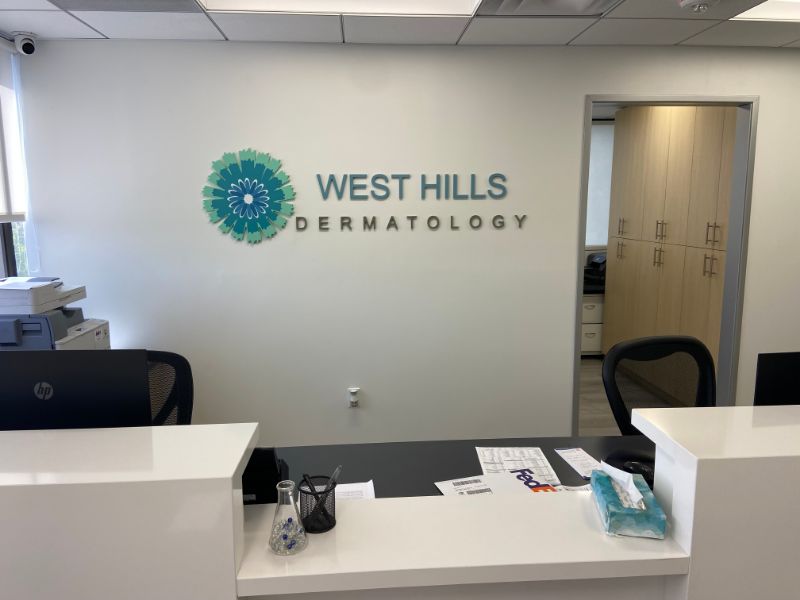 office reception area wall logo signs in los angeles, ca