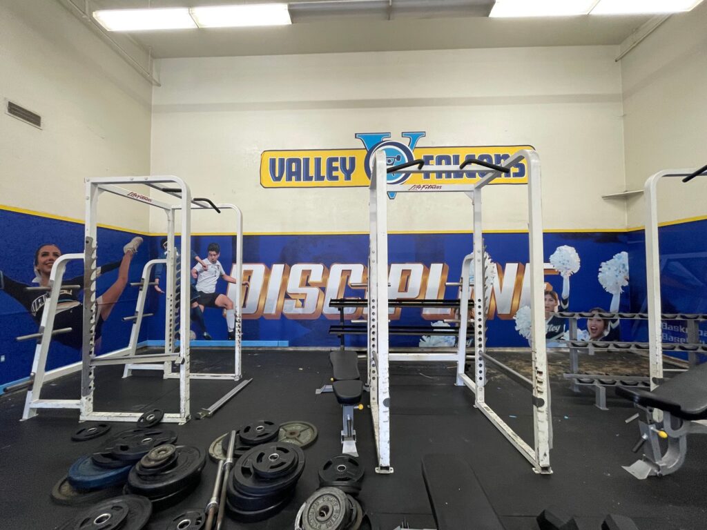 custom designed weightroom wall graphics for schools in orange county, ca