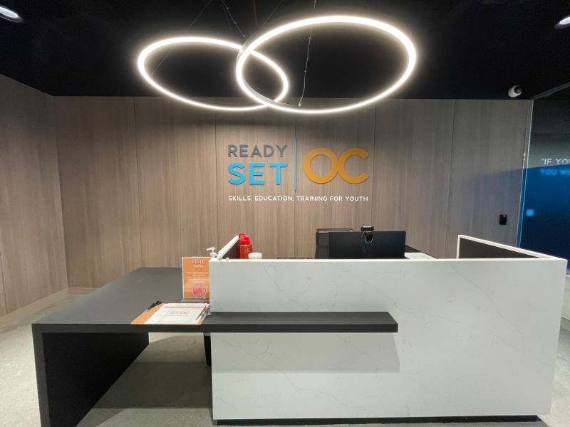 reception area logo signs for offices in orange county, ca