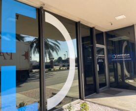 Storefront window graphics in commerce, ca