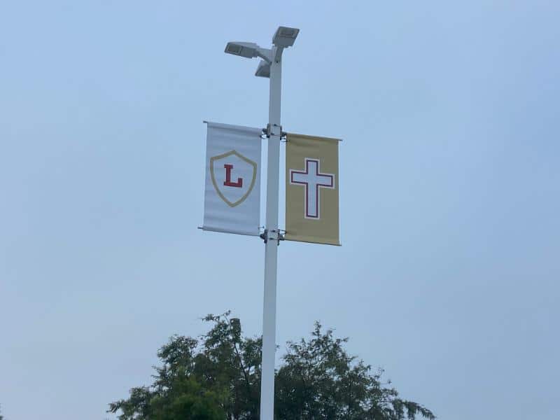 custom designed lightpole banners in orange county, ca