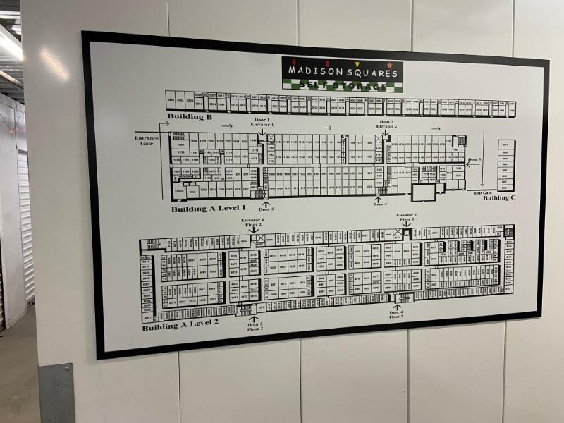 Large map signs for storage facilities in anaheim, ca