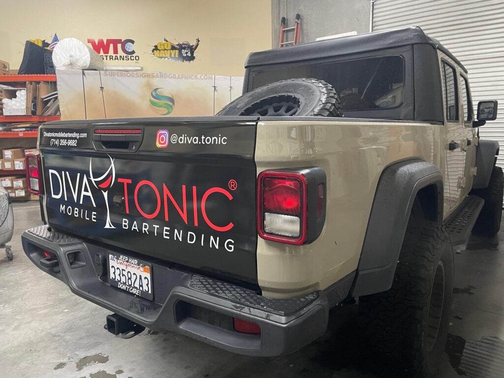 ustom designed commercial truck tailgate wraps in orange county, ca