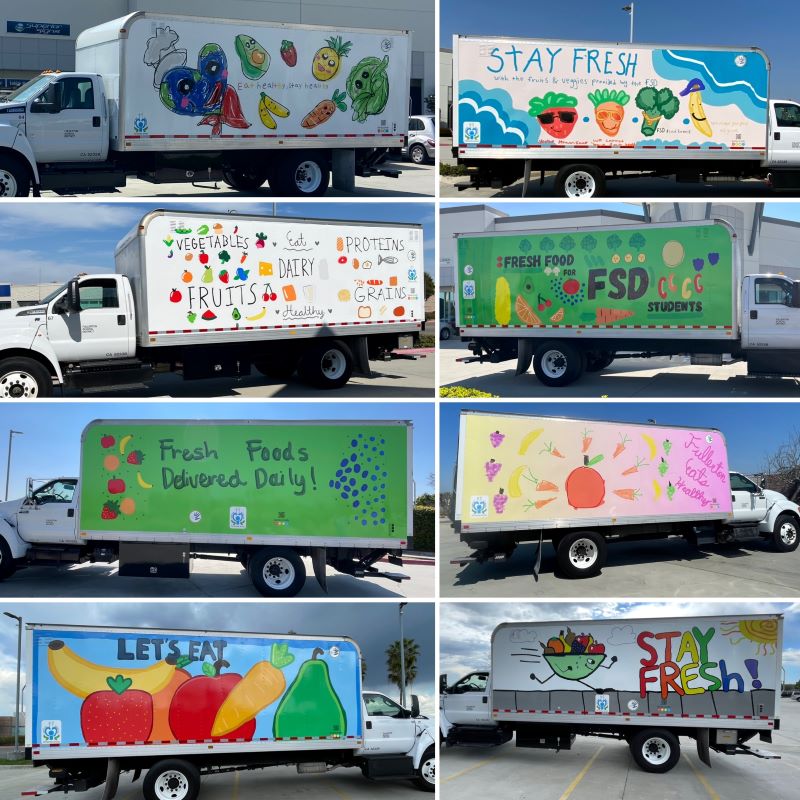Fullerton School District Box Truck Wraps on 4 vehicles