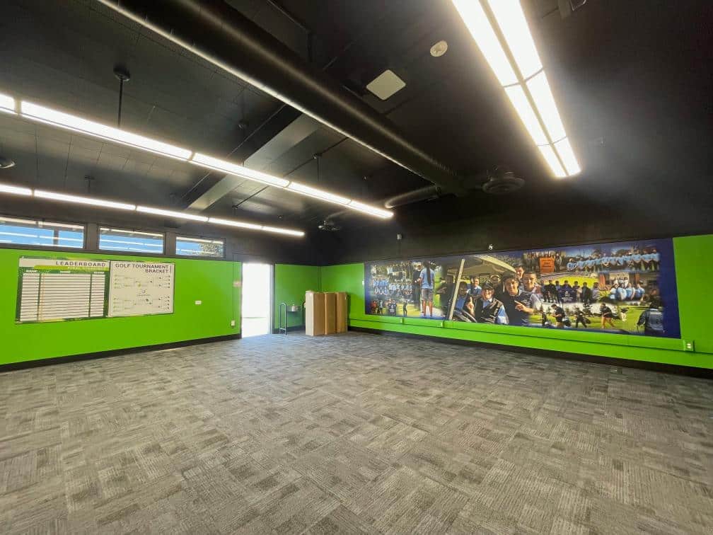 golf center wall graphics and dry erase scoreboard for schools in orange county, ca