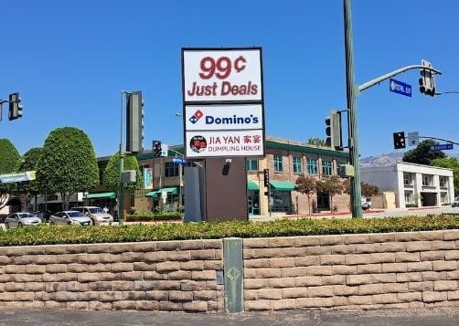 new pylon sign faces with translucent graphics in Glendora, ca