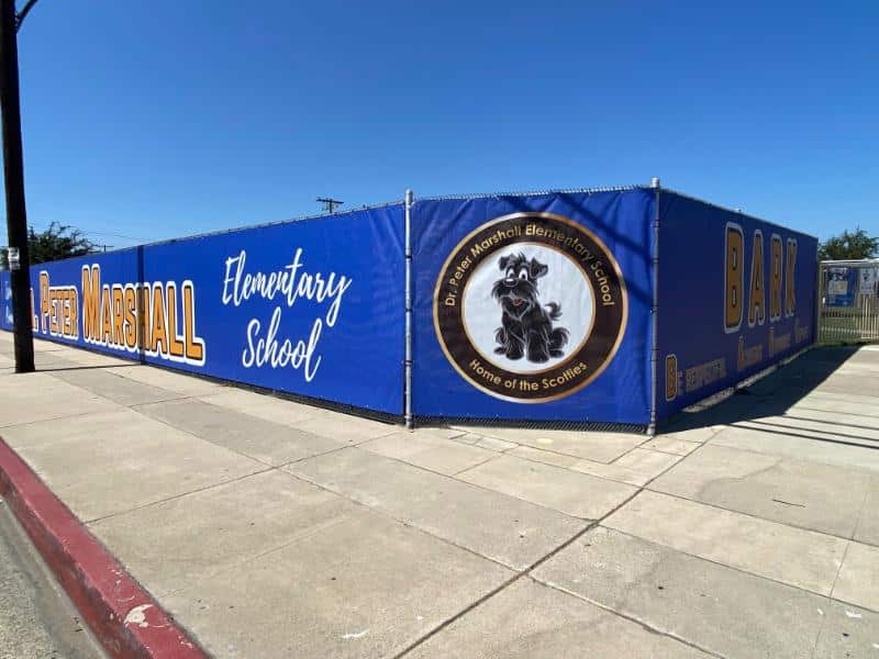 Custom fence wraps for schools in orange county, ca
