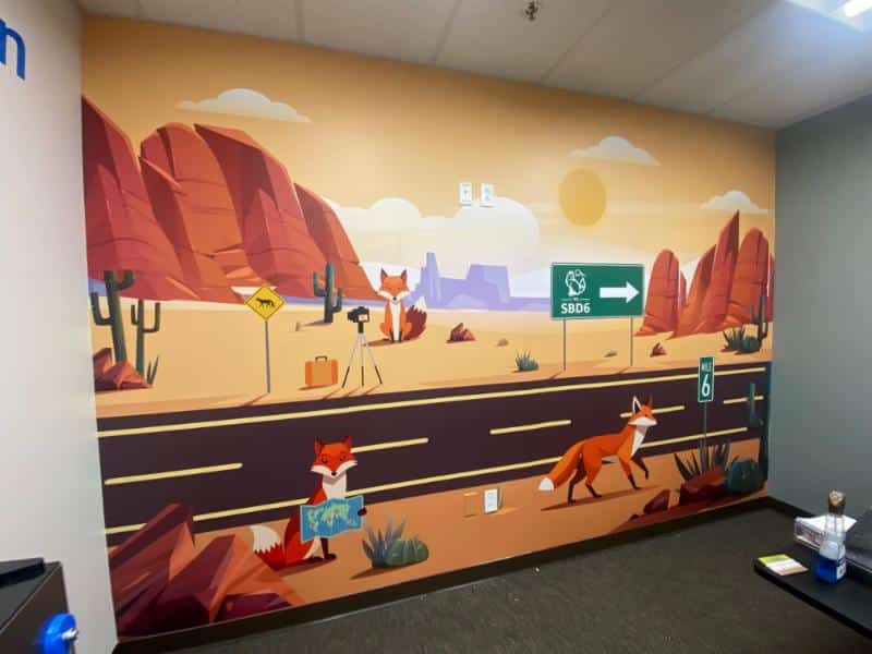 custom designed wall wraps and printed wallpaper for offices in fontana, ca