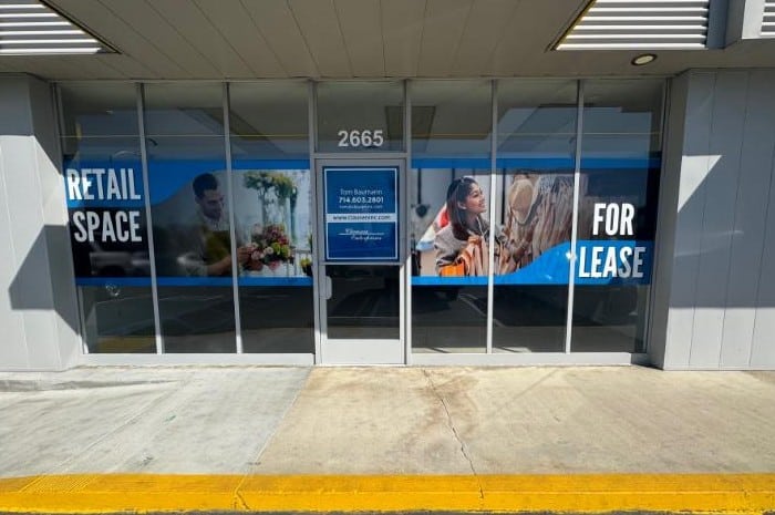 commercial property for lease window graphics in anaheim, ca