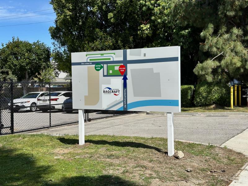 custom designed signs for industrial buildings in city of industry, ca