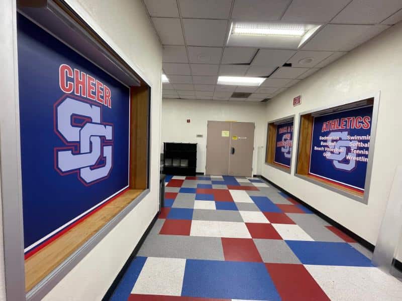 custom wrap designs for trophy cases at high schools in los angeles, ca
