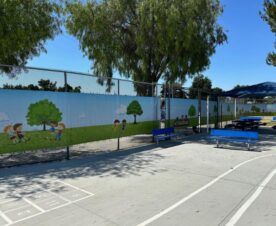 Custom mesh fence banners for elementary school playgrounds in los angeles county