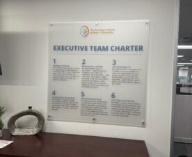 company vision and values printed on frosted acrylic panels in cerritos, ca