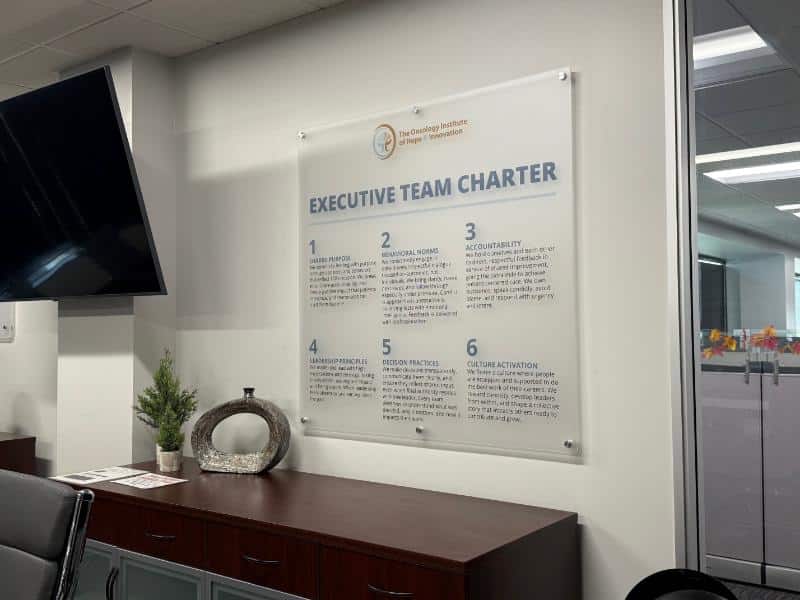custom frosted acrylic wall signs for offices in cerritos